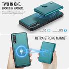 For Samsung Galaxy A50 JEEHOOD J09 Buckle Card Bag MagSafe Magnetic Style RFID Leather Phone Case(Green) - 3