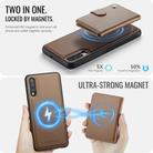 For Samsung Galaxy A50 JEEHOOD J09 Buckle Card Bag MagSafe Magnetic Style RFID Leather Phone Case(Brown) - 3