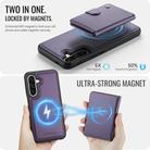 For Samsung Galaxy A56 5G JEEHOOD J09 Buckle Card Bag MagSafe Magnetic Style RFID Leather Phone Case(Purple) - 3