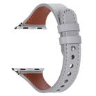 For Apple Watch 42 / 44 / 45 / 46 / 49mm xDfind Double Ring Single Rivet Genuine Leather Watch Band(Grey) - 2