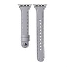 For Apple Watch 42 / 44 / 45 / 46 / 49mm xDfind Double Ring Single Rivet Genuine Leather Watch Band(Grey) - 3