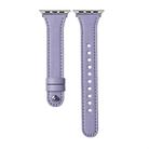 For Apple Watch 42 / 44 / 45 / 46 / 49mm xDfind Double Ring Single Rivet Genuine Leather Watch Band(Purple) - 3