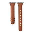 For Apple Watch 42 / 44 / 45 / 46 / 49mm xDfind Double Ring Single Rivet Genuine Leather Watch Band(Light Brown) - 3