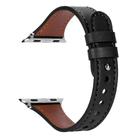 For Apple Watch 38 / 40 / 41 / S10 42mm xDfind Double Ring Single Rivet Genuine Leather Watch Band(Black) - 2