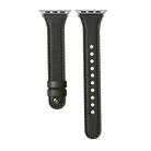 For Apple Watch 38 / 40 / 41 / S10 42mm xDfind Double Ring Single Rivet Genuine Leather Watch Band(Army Green) - 3