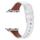 For Apple Watch 38 / 40 / 41 / S10 42mm xDfind Double Ring Single Rivet Genuine Leather Watch Band(White) - 2