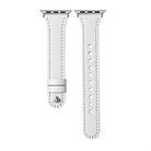 For Apple Watch 38 / 40 / 41 / S10 42mm xDfind Double Ring Single Rivet Genuine Leather Watch Band(White) - 3