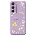 For Samsung Galaxy S21 Ultra 5G B Series Minimalist TPU Creative Painted Phone Case(Purple A1002) - 1