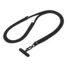 7mm Polyester Solid Color Two-way Adjustable Crossbody Mobile Phone Lanyard(Black) - 1