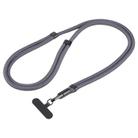 7mm Polyester Solid Color Minimalist Adjustable Crossbody Mobile Phone Lanyard(Light Grey) - 1
