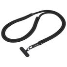 7mm Polyester Solid Color Minimalist Adjustable Crossbody Mobile Phone Lanyard(Black) - 1