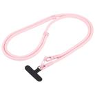 7mm Polyester Solid Color Double-sided Buckle Adjustable Crossbody Mobile Phone Lanyard(Pink) - 1