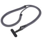 7mm Polyester Solid Color Double-sided Buckle Adjustable Crossbody Mobile Phone Lanyard(Light Grey) - 1