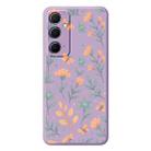 For Samsung Galaxy S21 Ultra 5G D Series Minimalist TPU Creative Painted Phone Case(Purple A1059) - 1