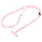 7mm 3 in 1 Threaded Adjustable Crossbody Mobile Phone Lanyard(Light Pink) - 1