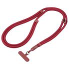 7mm 3 in 1 Threaded Adjustable Crossbody Mobile Phone Lanyard(Wine Red) - 1
