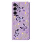 For Samsung Galaxy S21 Ultra 5G E Series Minimalist TPU Creative Painted Phone Case(Purple A1061) - 1