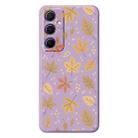 For Samsung Galaxy S23 5G F Series Minimalist TPU Creative Painted Phone Case(Purple A1098) - 1
