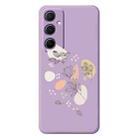For Samsung Galaxy S22+ 5G F Series Minimalist TPU Creative Painted Phone Case(Purple A1089) - 1