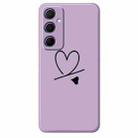 For Samsung Galaxy S21 Ultra 5G F Series Minimalist TPU Creative Painted Phone Case(Purple A1099) - 1