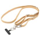 Type-C to Type-C Data Charging Cable Crossbody Phone Long Flat Lanyard(Khaki) - 1