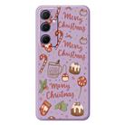 For Samsung Galaxy A35 5G B Series Minimalist TPU Creative Painted Phone Case(Purple A0997) - 1