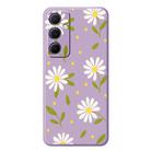 For Samsung Galaxy A22 5G F Series Minimalist TPU Creative Painted Phone Case(Purple A1085) - 1