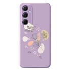 For Samsung Galaxy A52 5G / 4G F Series Minimalist TPU Creative Painted Phone Case(Purple A1089) - 1