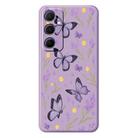 For Samsung Galaxy A22 5G E Series Minimalist TPU Creative Painted Phone Case(Purple A1061) - 1