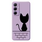 For Samsung Galaxy A34 5G D Series Minimalist TPU Creative Painted Phone Case(Purple A1052) - 1