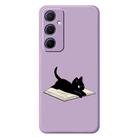 For Samsung Galaxy A55 5G C Series Minimalist TPU Creative Painted Phone Case(Purple A1013) - 1
