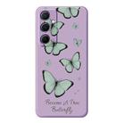 For iPhone 12 Pro Max A Series Minimalist TPU Creative Painted Phone Case(Purple A0979) - 1