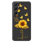 For iPhone 11 Pro Max A Series Minimalist TPU Creative Painted Phone Case(Black A0965) - 1