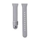 20mm xDfind Double Ring Single Rivet Genuine Leather Watch Band(Grey) - 3