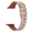 20mm xDfind Double Ring Single Rivet Genuine Leather Watch Band(Apricot) - 2