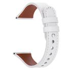22mm xDfind Double Ring Single Rivet Genuine Leather Watch Band(White) - 2