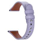 22mm xDfind Double Ring Single Rivet Genuine Leather Watch Band(Purple) - 2