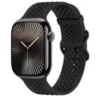 For Apple Watch 38 / 40 / 41 / S10 42mm xDfind Breathable Silicone Watch Band(Black) - 1