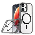For iPhone 17 MagSafe Magnetic Clear Phone Case(Black) - 1