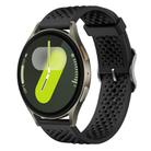 For Samsung Galaxy Watch 7 / 6 / 5 / FE xDfind Breathable Silicone Watch Band(Black) - 1