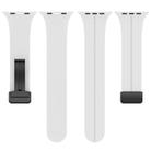 For Apple Watch 42 / 44 / 45 / 46 / 49mm xDfind  Flat Head Groove Folding Black Buckle Silicone Watch Band(White) - 3