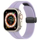 For Apple Watch 42 / 44 / 45 / 46 / 49mm xDfind  Flat Head Groove Folding Black Buckle Silicone Watch Band(Purple) - 1