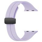 For Apple Watch 42 / 44 / 45 / 46 / 49mm xDfind  Flat Head Groove Folding Black Buckle Silicone Watch Band(Purple) - 2