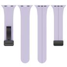 For Apple Watch 42 / 44 / 45 / 46 / 49mm xDfind  Flat Head Groove Folding Black Buckle Silicone Watch Band(Purple) - 3