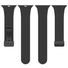 For Apple Watch 38 / 40 / 41 / S10 42mm xDfind  Flat Head Groove Folding Black Buckle Silicone Watch Band(Black) - 3