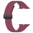 For Apple Watch 38 / 40 / 41 / S10 42mm xDfind  Flat Head Groove Folding Black Buckle Silicone Watch Band(Wine Red) - 2