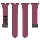 For Apple Watch 38 / 40 / 41 / S10 42mm xDfind  Flat Head Groove Folding Black Buckle Silicone Watch Band(Wine Red) - 3