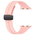 For Apple Watch 38 / 40 / 41 / S10 42mm xDfind  Flat Head Groove Folding Black Buckle Silicone Watch Band(Light Pink) - 2