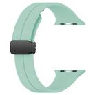 For Apple Watch 38 / 40 / 41 / S10 42mm xDfind  Flat Head Groove Folding Black Buckle Silicone Watch Band(Emerald Green) - 2