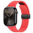 For Apple Watch 38 / 40 / 41 / S10 42mm xDfind  Flat Head Groove Folding Black Buckle Silicone Watch Band(Red) - 1